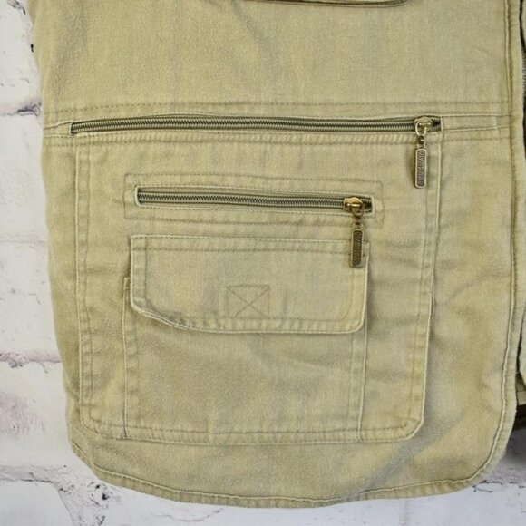 OlympinA Tan Cotton Twill Rugged Fishing Hunting Oversized Utility Vest XXL - Picture 4 of 8